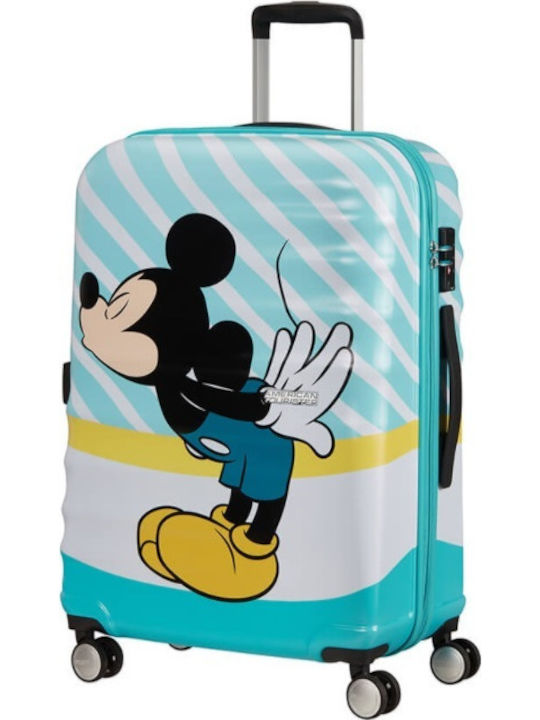 American Tourister WaveBreaker Παιδική Μεσαία Βαλίτσα Ταξιδίου Σκληρή Πολύχρωμη με 4 Ρόδες Ύψους 67εκ.