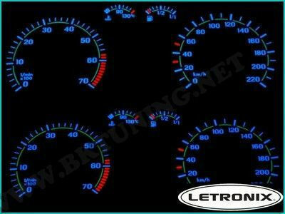 Car Speedometer Analog Instrument Illuminated for Vw Golf 4 / Bora 260km/h Blue