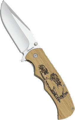 Martinez Albainox Natural Wood Pocket Knife Brown with Blade made of Stainless Steel