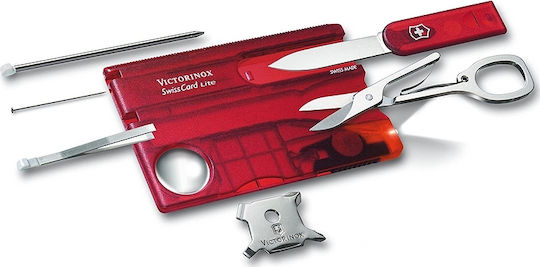 Victorinox Swisscard Lite Κάρτα Πολυεργαλείο Κόκκινη σε Θήκη
