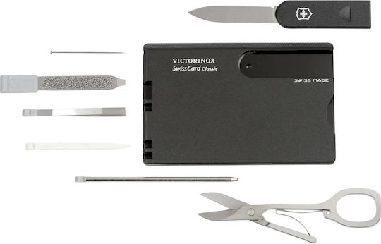 Victorinox SwissCard Classic Κάρτα Πολυεργαλείο Μαύρη σε Θήκη