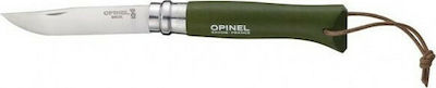 Opinel Baroudeur No.8 Taschenmesser Khaki mit Klinge aus Rostfreier Stahl