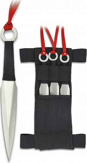 Albainox Throwing Knife Red in Sheath Set of 3pcs