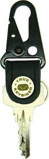 True Utility Keybiner Multitool Schlüsselanhänger Schwarz in Lederhülle