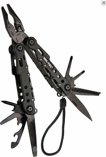 Mil-Tec Black Cobra Πολυεργαλείο με Μηχανισμό Κλειδώματος Μαύρο σε Θήκη Large