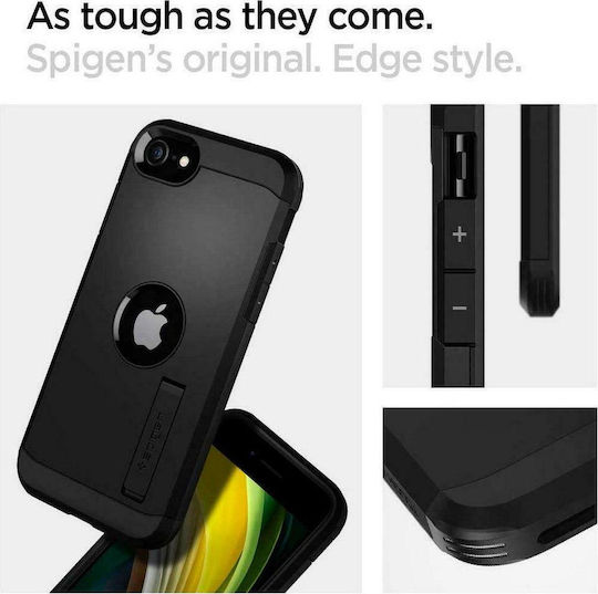 Spigen Tough Armor Back Cover Πλαστικό 1.2mm Μαύρο (iPhone SE 2020)