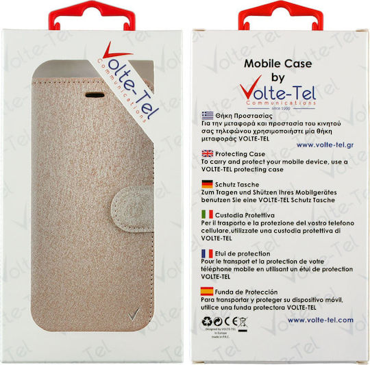 Volte-Tel Leather Gold TPU Gold Book Synthetic Leather Gold (iPhone 8/7 Plus)