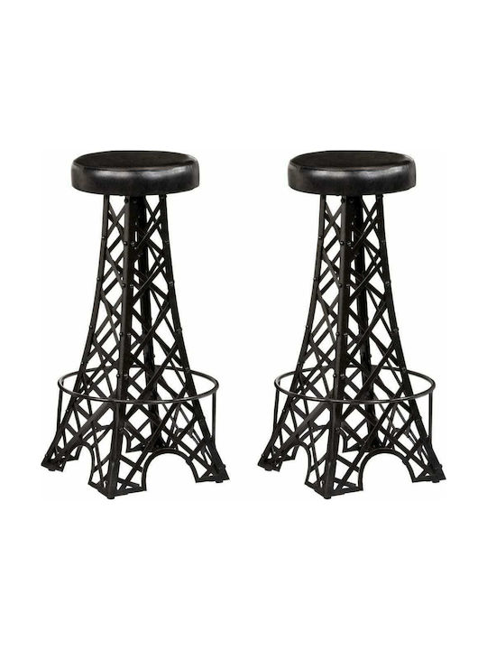 Bar Stool Μαύρο 2pcs 40x40x76cm