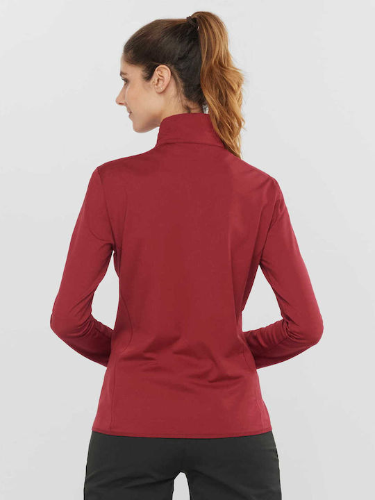 Salomon Essential Lightwarm Women's Cardigan Burgundy