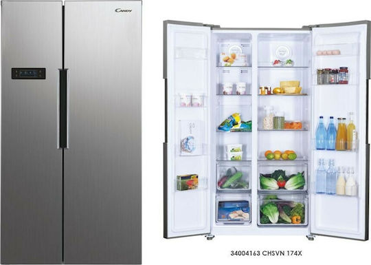 Candy Ψυγείο Ντουλάπα 532lt Total NoFrost Υ177xΠ90xΒ66εκ. Inox CHSVN174X