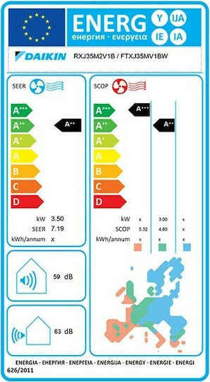 Daikin Emura FTXJ-MW Aparat De Aer Condiționat Inverter 12000 BTU A++/A++ Cu Funcționare Silențioasă