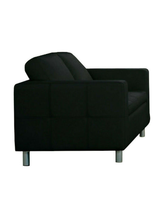 Alamo Διθέσιος Καναπές Δερματίνη Μαύρος 145x85x82εκ.