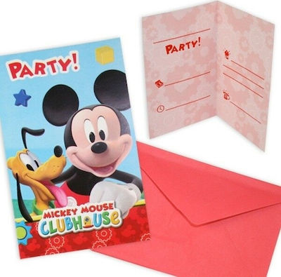 Procos Invitations Mickey 6pcs 81513Playful Mickey Invitations 6 pieces