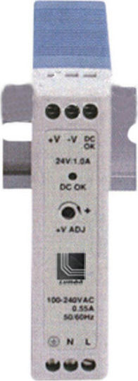 Adeleq Τροφοδοτικό Ράγας με Έξοδο 12V και Ισχύ 15W 1.67A για Ταινίες LED