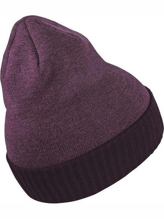 Beanie Γυναικείος Σκούφος με Rib Πλέξη σε Μωβ χρώμα
