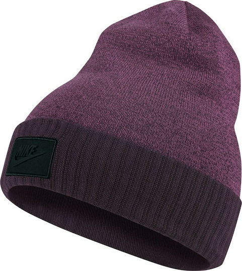 Beanie Γυναικείος Σκούφος με Rib Πλέξη σε Μωβ χρώμα