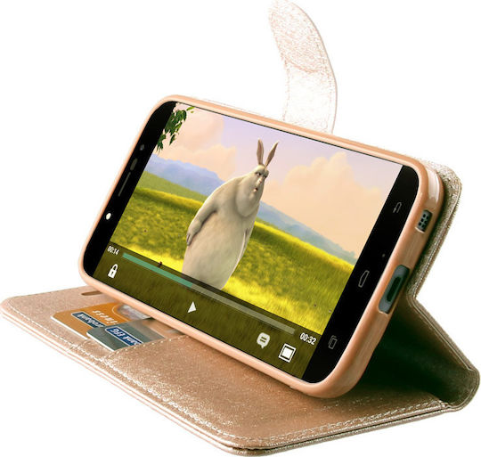 Volte-Tel Leather Gold-TPU Book Piele artificială Auriu (Galaxy A5 2017)