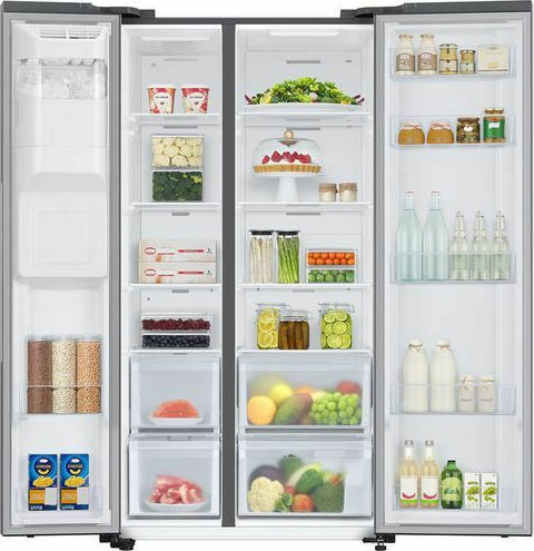 Samsung Side-by-Side Kühlschrank 634Es Total NoFrost H178xB91.2xT71.6cm. Inox RS67A8810S9/EF