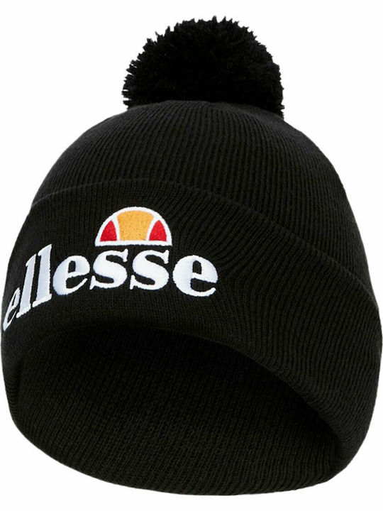 Velly Pom Pom Beanie Unisex Σκούφος Πλεκτός σε Μαύρο χρώμα