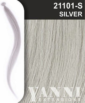 Yanni Extensions Extensie Keratin cu Păr Natural în Gri Culoare 50cm