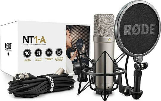 Rode NT1-A Πυκνωτικό Μικρόφωνο XLR Shock Mounted για Φωνητικά σε Χρυσό Χρώμα