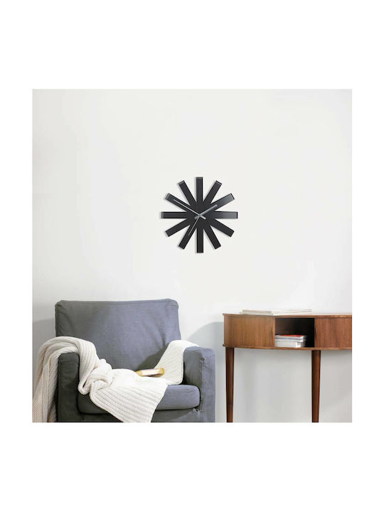 Umbra Ribbon 3D Silent Wall Clock Metallic Black Ø30cm