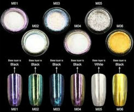 Canni Mirror Effect M06 Прах за декориране за Нокти в Различни Цветове