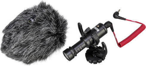 Rode VideoMicro Кондензатор (Малка диафрагма) Микрофон 3.5mm Шоково монтиран за Камера в Черен Цвят