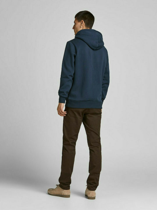 Jack & Jones Ανδρικό Φούτερ με Κουκούλα και Τσέπες Navy Μπλε