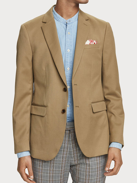 Men's Winter Suit Jacket Regular Fit Brown