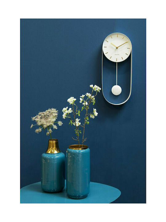 Karlsson Charm Wall Clock Metallic With Pendulum White 20x20cm