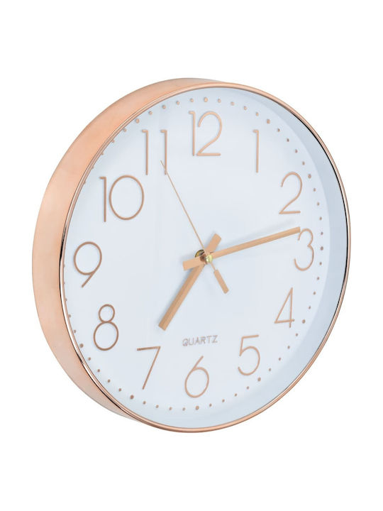 vidaXL Wall Clock Plastic Rose Gold Ø30cm