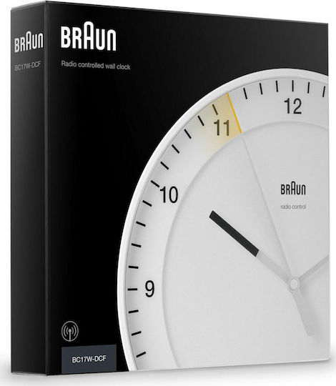 Braun BC 17 W-DCF Ceas De Perete Din Sticlă Alb Ø17cm