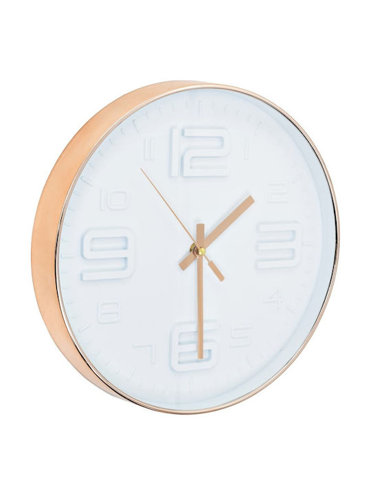 vidaXL Wall Clock Plastic Copper Ø30cm