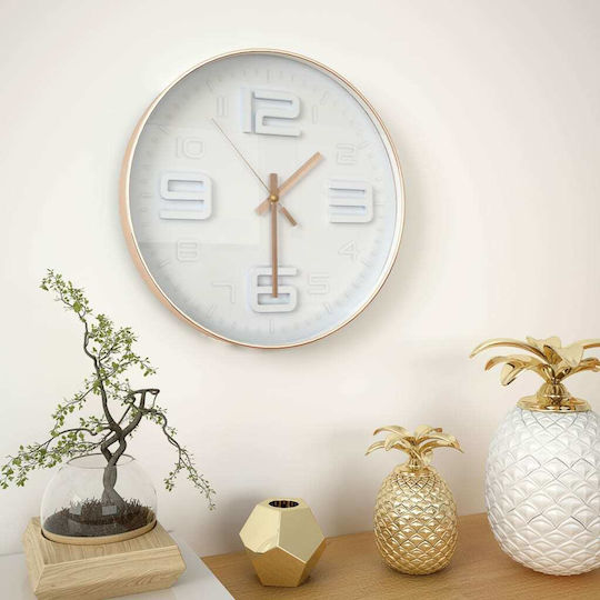 vidaXL Wanduhr Kunststoff Kupfer Ø30cm