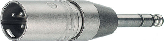 Neutrik NA3MP Μετατροπέας 6.3mm male σε XLR male Ασημί