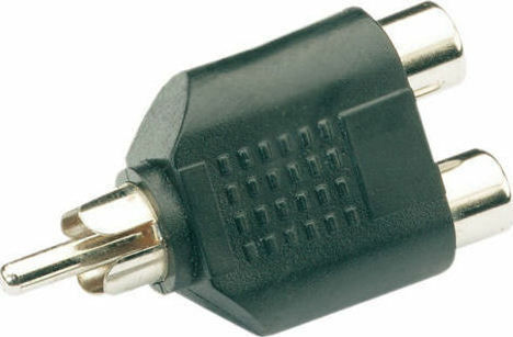 Valueline AC-016 Конвертор RCA мъжки към RCA 2x женски Черен 10бр