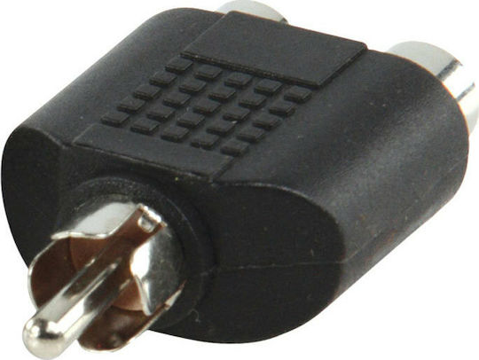 Valueline AC-016 Конвертор RCA мъжки към RCA 2x женски Черен 10бр
