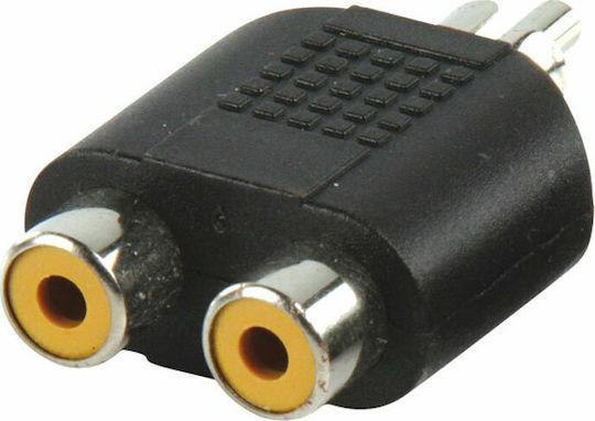 Valueline AC-016 Конвертор RCA мъжки към RCA 2x женски Черен 10бр