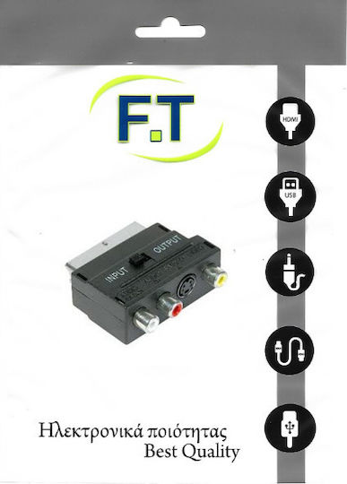 Valueline SCART 56 Μετατροπέας Scart male σε RCA / S-Video female 1τμχ