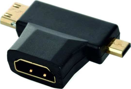 Aoweixun Converter Micro HDMI / Mini HDMI Male To HDMI Female 1 Piece