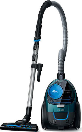 Philips PowerPro Compact Прахосмукачка 900W С контейнер 1.5лт Черна