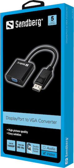 Sandberg 508-43 Конвертор DisplayPort Мъжки към VGA Женски 1 Брой