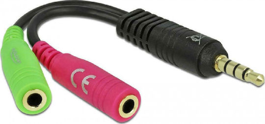 DeLock Converter 3.5mm male to 3.5mm 2x female 1pcs 65344