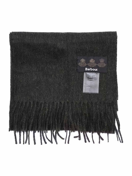 Plain Lambswool Men's Wool Scarf Gray