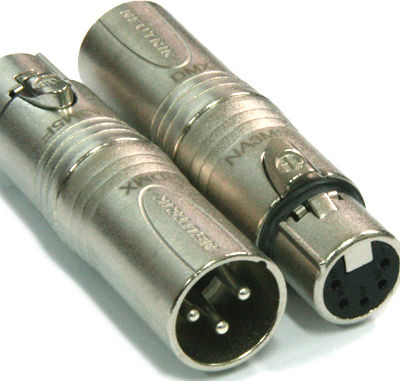 Neutrik NA3M5F Μετατροπέας XLR male σε XLR female Ασημί 1τμχ