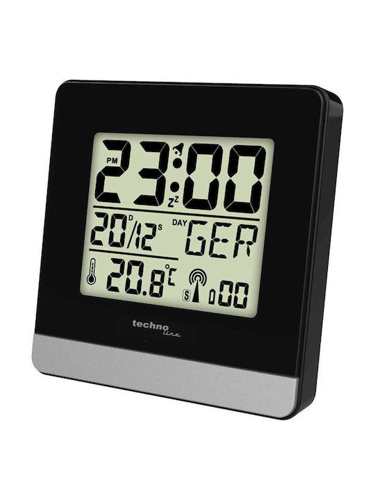 Technoline WT 260 Tabletop Digital Clock LCD with Alarm Clock Black