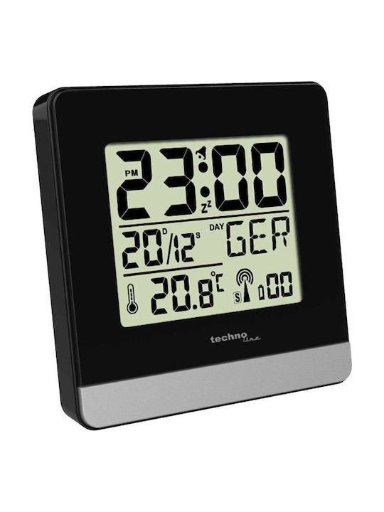 Technoline WT 260 Tabletop Digital Clock LCD with Alarm Clock Black