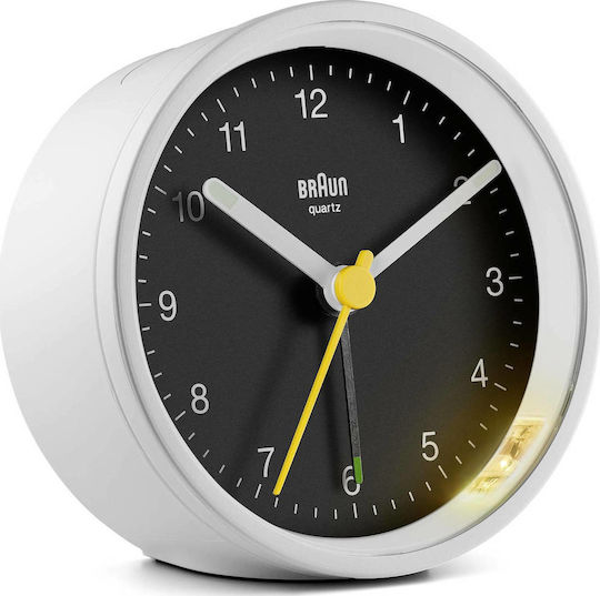 Braun BC12 Silent Tabletop Clock with Indicators White 67050