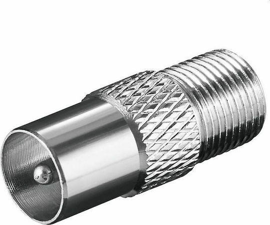 Anga Converter Coaxial male to F-Connector female Silver 1pcs 01.104.0051